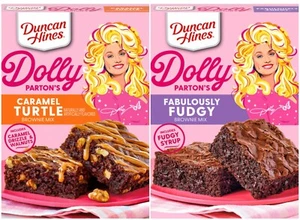 CHOICE Duncan Hines DOLLY PARTON Mezcla Brownie Caramelo Tortuga Fabulosamente Fudgy - Imagen 1 de 9
