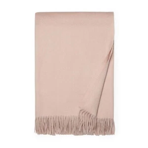 Sferra Dorsey Pink 100% Cashmere Throw Blanket Rose Fringed 50" x 70" Warm NEW - Picture 1 of 9