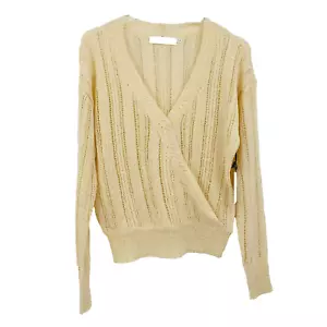 Neu mit Etikett ASTR the Label Größe mittlerer Halstuch vorne cremefarben pointelle leichter Pullover - Bild 1 von 7
