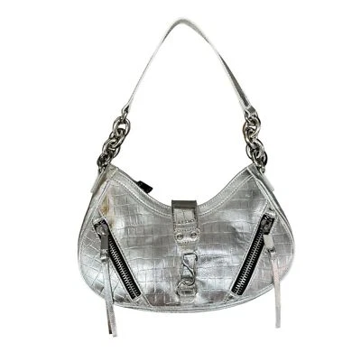 Bolso de Hombro Aldo Imitación Estampado de Cocodrilo Bolso de Mano Cartera Cremalleras Plateado Y2K Foto 1 de 4