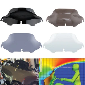 8" Wave Windshield Windscreen for 1996-2013 Harley Touring Electra Street Glide - Picture 1 of 38