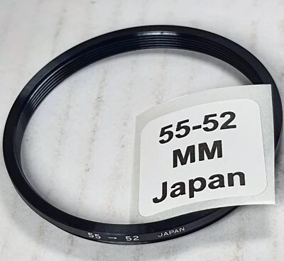 55-52mm Step-Down Lens Filter Converter Adapter Ring 55mm-52mm Metal E55-E52 - Image 1 of 4