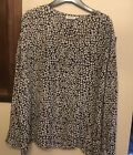 Masai Ladies Black and White Heart Print Oversize Top Size M 