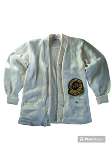 Vintage 1950's-1960's 100% Virgin Wool Sweater, Young Civitan Patch And Pin - Picture 1 of 6