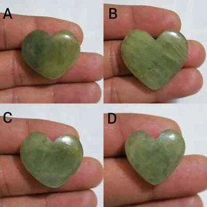 Ultimate Green Aquamarine Heart Shape Cabochon Loose Gemstone For Jewelry Making - Picture 1 of 13