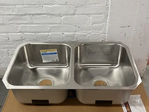 Moen G18212 18-Gauge Stainless Steel Double Bowl Sink Satin - Picture 1 of 4