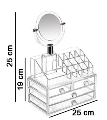 Organizzatore portatrucco cosmetici box trucchi make up donna specchio 18285 - Immagine 1 di 4
