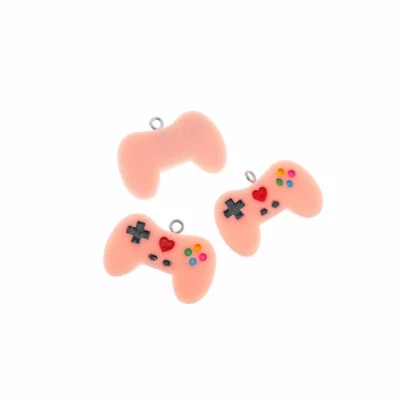 4 dijes acrílicos para mando de juego rosa - K345 Foto 1 de 2