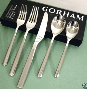 Juego de cubiertos Gorham Carrie de acero inoxidable de 5 piezas brillante nuevo - Imagen 1 de 2