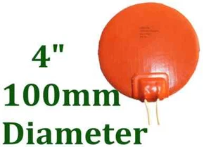 100mm 4" Diameter Round   12V 25W 3M JSRGO Oil Pan Silicone Rubber Heater Pad - Picture 1 of 12