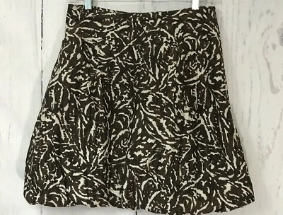 Falda Blusa Banana Republic Para Mujer Talla 2 Marrón Blanco Abstracto Estampado Tribal Foto 1 de 4