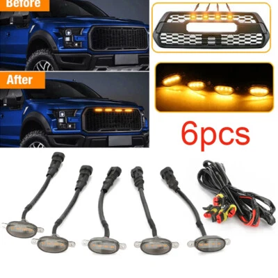1 Juego Universal Para Ford Toyota Camión Raptor Estilo LED Ámbar Parrilla Delantera Luces Foto 1 de 4
