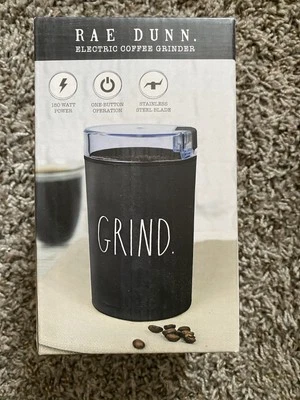Rae Dunn Black Cute Electric Coffee Grinder Brand New Great Gift Fast Ship - Image 1 of 4