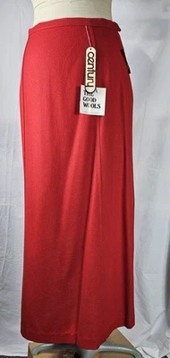 Винтажный 1970-х века Boston женщины красный «Хорошая шерсть» макси юбка новый с Ярлыками Sz M - Изображение 1 из 4