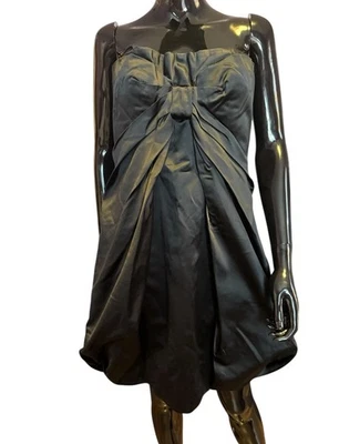 Prada черный без бретелек шелк бюстье бант коктейльное платье это 44 США 8 сделано в Италии - Изображение 1 из 4