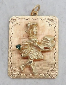VINTAGE 14K GOLD MÄDCHEN ABSCHLUSS CHARM / ANHÄNGER - Bild 1 von 4