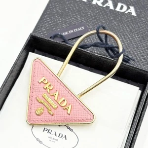 PRADA Key Holder Key Ring Silver Pink Color Accessory limited From Japan Used - Picture 1 of 6