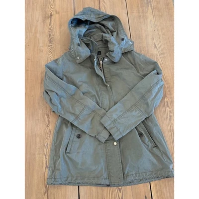 Chaqueta Parka ZARA MUJER Caqui Verde Con Capucha Anorak Talla L Estilo Utilitario Foto 1 de 4