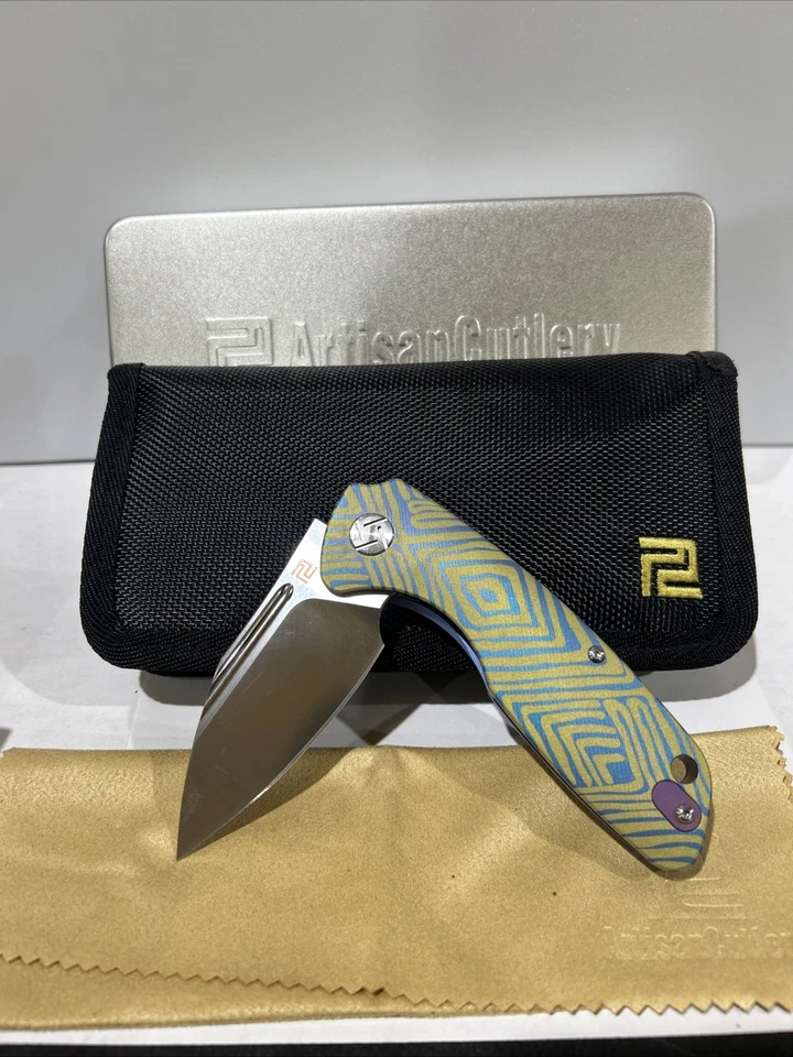 ArtisanCutlery Folding Knife with Geometric Handle Design - Image 1 of 1