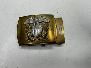 GENUINE Vintage U.S. NAVY BELT BUCKLE: OFFICER - Picture 1 of 2