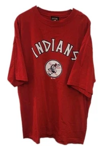 Vintage Majestic Cleveland Indians T-Shirt 2XL Chief Wahoo Cooperstown MLB rot Tee - Bild 1 von 12