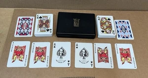 Tarjetas de juego vintage KEM tarjetas de plástico y estuche negro doble baraja excelente - Imagen 1 de 10