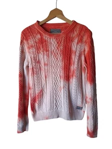 Superdry Womens Jumper Premium Knitwear Medium Orange Dyed Pullover Cotton M - Picture 1 of 7