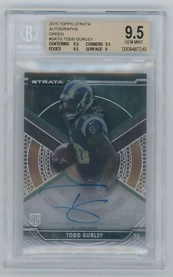 2015 Topps Strata #SA-TG TODD GURLEY Green Auto Green /75 BGS 9.5/10. READ. - Image 1 of 3