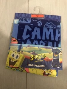 New Primark UK Size 2-3 Years - 2 Piece Set Boys Royal Blue SPONGEBOB pyjamas - Picture 1 of 3