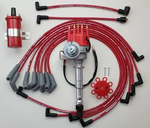 CHEVY 427 454 BIG BLOCK SMALL CAP HEI DISTRIBUTOR + RED COIL + 8.5mm WIRES USA - Picture 1 of 6