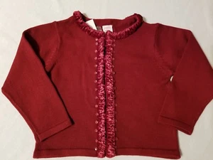 NWT Gymboree Girls Cardigan Sweater MEDIUM 4 Years Red L/S Christmas Holiday - Picture 1 of 9