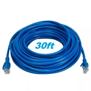 30FT 30' FT RJ45 CAT6 CAT 6 PATCH ETHERNET LAN NETWORK BLUE CABLE - Picture 1 of 3