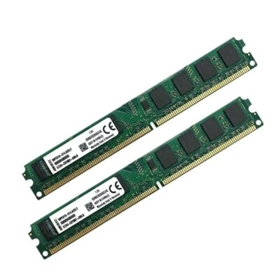 2X2 Gb 4 Gb 800MHz DDR2-800 PC2-6400U Memorie RAM KINGSTON DDR2 MB CON CPU INTEL - Immagine 1 di 4
