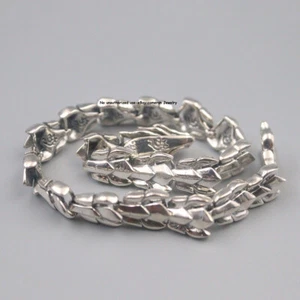 Pure S925 Sterling Silver Chain Men 10mm Dragon Bone Link Bracelet 44-45g 8.7in - Picture 1 of 6