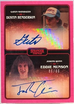 Stranger Things 4, Matarazzo (Dustin) / Quinn (Eddie) Dual Autograph Card #86/86 - Image 1 of 3