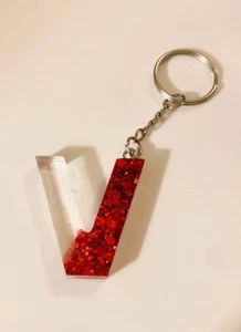 Glitter Red Letter Keychain - Picture 1 of 1