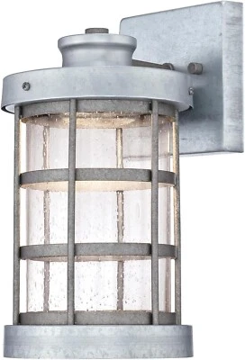 Wall Lantern Sconce 12" LED Outdoor Steel Silver - Westinghouse 6347800 Barkley - Image 1 of 3