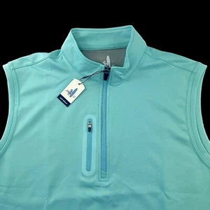 Johnnie-O Prep-Performance Stretch Vest Pullover Jacket Turquoise QTR Zip Large - Picture 1 of 9