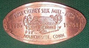 KIR-28: Vintage Elongated CENT: FIRST CHENEY SILK MILL 1838 - MANCHESTER, CONN. - Bild 1 von 2