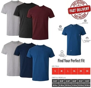 6 Pack Hanes Men's Value Pack Assorted Pocket T-Shirt Undershirts Size S - 3XL - Picture 1 of 8
