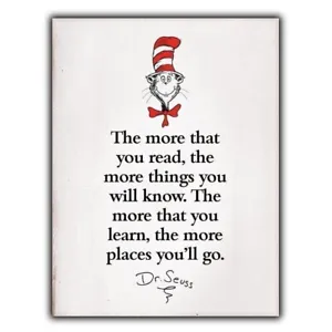 "The more that you read" Dr. Seuss Quote METAL SIGN WALL PLAQUE print poster a5 - Picture 1 of 3