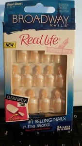 KISS Broadway Nails Real Life French Nail Kit, Real Short PEACH 00554 BSF034 - Picture 1 of 4