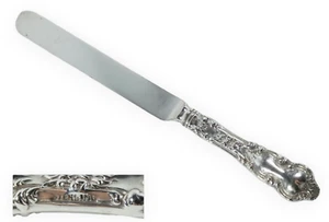 Antique Edwardian 1910 Sterling Silver Fruit Entree Dessert Knife Repousse Stg - Picture 1 of 8