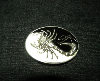 MENS 1998 WORLD CHAMPION WRESTLING TIME WARNER CO. GAP PEWTER STING BELT BUCKLE - Image 1 of 2