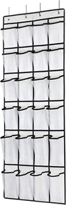 over the Door Shoe Organizer, Hanging Shoe Organizer with 24 Mesh Large Pockets - Picture 1 of 12