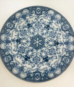 Antique Victorian Rouen Wedgewood Ceramic Plate Cobalt Blue Beautiful Great Cond - Picture 1 of 5