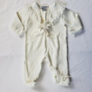 Pagliaccetto vintage Friemanit bambino taglia 3 mesi piedi avorio - Foto 1 di 11
