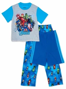 Marvel Avenger Pajamas Shorts T Shirt Boy Girl 6 8 10 Iron Man Hulk Thor Captain - Picture 1 of 3