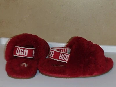 Zapatillas Uggs Fluff Yeah rojas bebé niña talla 8 zapatos Foto 1 de 4