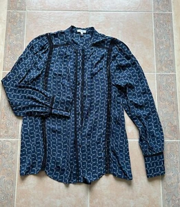 Blusa Reiss estampado cadena azul talla 6 - Imagen 1 de 9